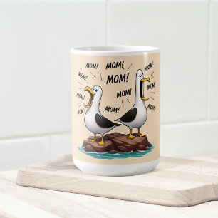 Caneca De Café Mãe de Gaivota Divertida Personalizada