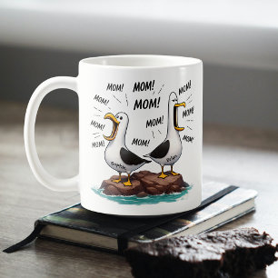 Caneca De Café Mãe de Gaivota Divertida Personalizada