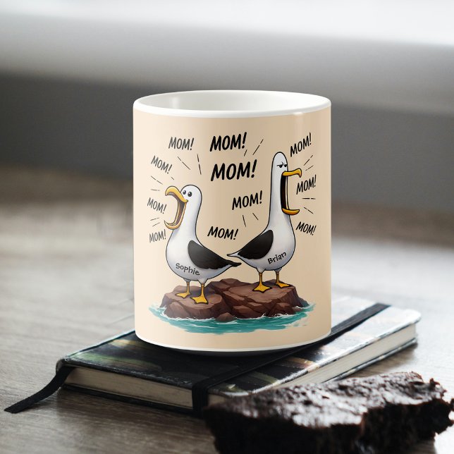 Caneca De Café Mãe de Gaivota Engraçado Personalizado (Criador carregado)