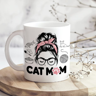 Caneca De Café "Mãe de Gato" Mulheres Divertidas Amantes de Gatos