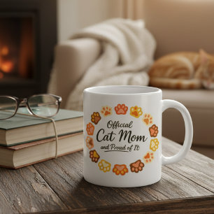 Caneca De Café  Mãe de Gato Oficial e Orgulhosa da Coisa  com Peg