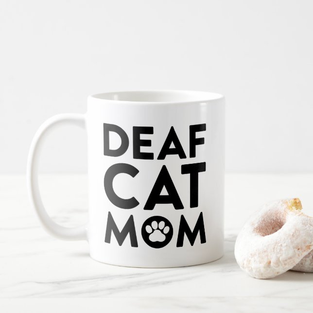Caneca De Café Mãe de Gato Surdo (Com Donut)