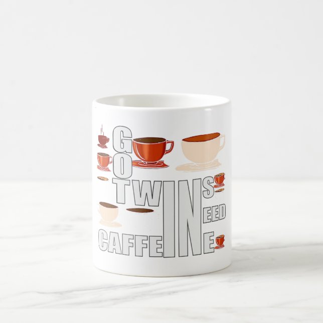 Caneca De Café Mãe de gêmeos precisa de cafeína (Centro)