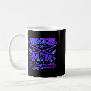 Caneca De Café Mãe de Hockey A Luta É Real Máscara de Goleiro Sti
