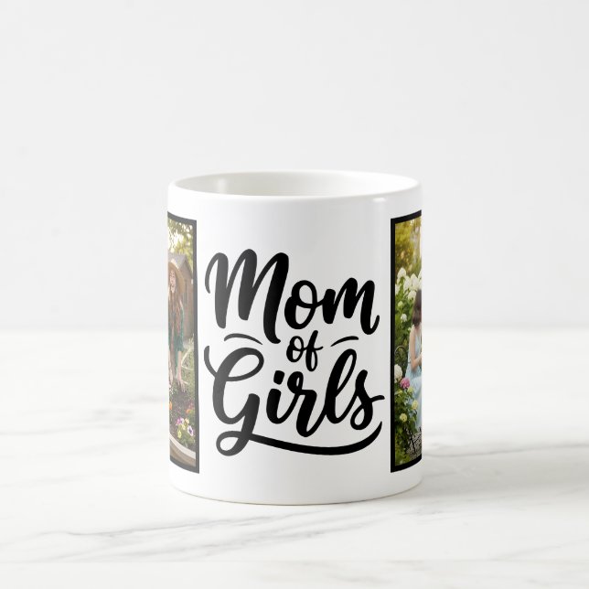 Caneca De Café Mãe de Meninas Brush Script 2 Foto (Centro)