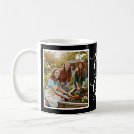 Caneca De Café Mãe de Meninas Elegante Roteiro Moderno 2 Foto Pre