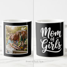 Mãe de Meninas Pincel Script 1 Foto Personalizada 