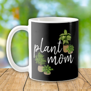 Caneca De Café Mãe de Planta Casa de Plantas Verdes Fundo Preto