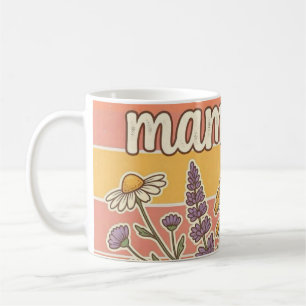 Caneca De Café Mãe de Planta Retro com SVG de Flores Silvestres E