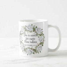Caneca De Café Mãe de Provérbios 31 Vale Muito Mais do que Rubis 