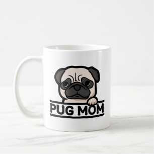 Caneca De Café MÃE DE PUG – Presente Divertido e Fofo para Amante