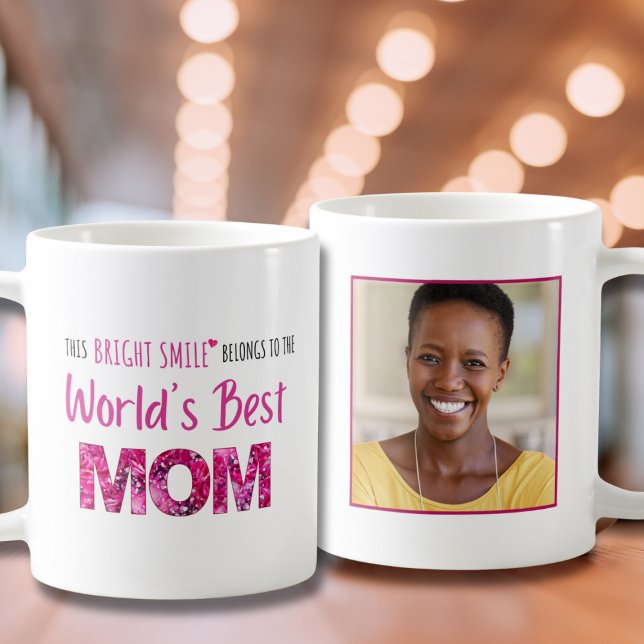 Caneca De Café Mãe de Sorriso Brilhante - Presente de Aniversário (Criador carregado)