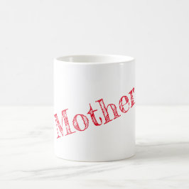 Caneca De Café Mãe de texto vermelho