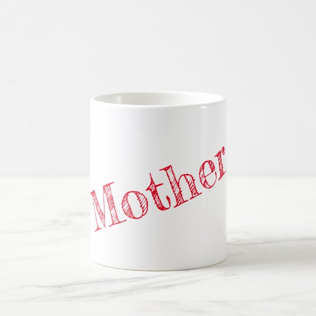 Caneca De Café Mãe de texto vermelho (Centro)