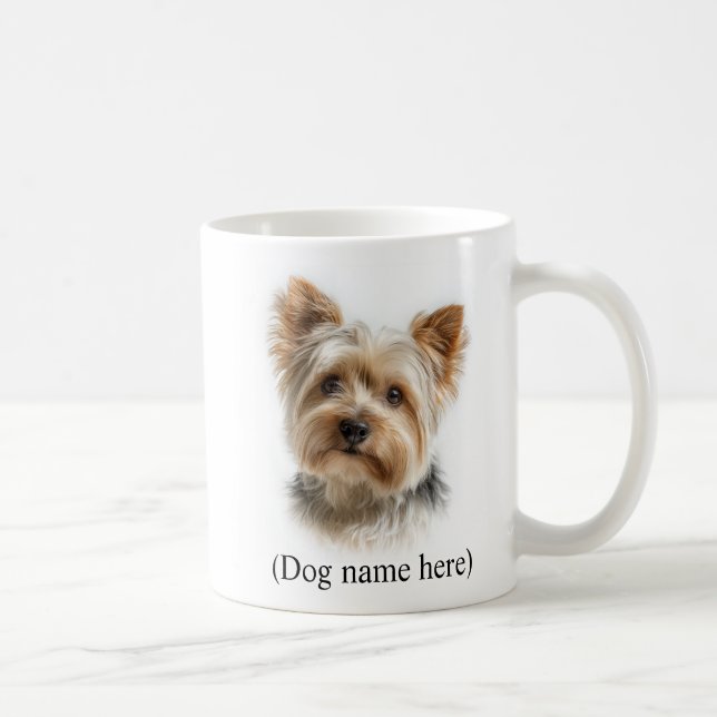 Caneca De Café Mãe de Yorkie Personalizada (Direita)