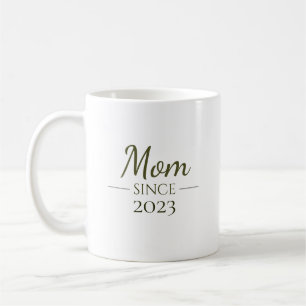 Caneca De Café Mãe Desde Ano Personalizado Escrito à Mão Minimali