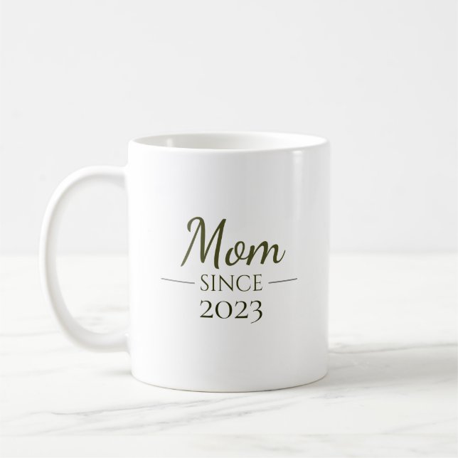 Caneca De Café Mãe Desde Ano Personalizado Escrito à Mão Minimali (Esquerda)