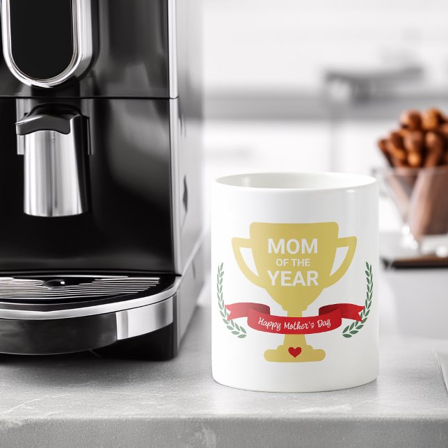 Caneca De Café Mãe Do Ano Dia Das Mães (Mom Of The Year Mother's Day Coffee Mug)