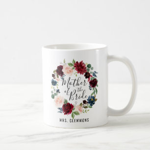 Caneca De Café Mãe do buquê   de Borgonha da noiva