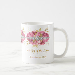 Caneca De Café Mãe do Dourado Coff Floral Rosa-Rosa-Rosa-Bride