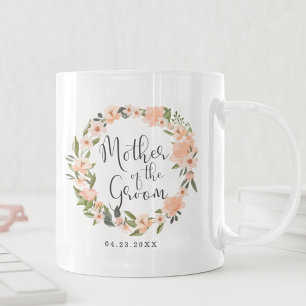 Caneca De Café Mãe Do Groom Floral Watercolor Foto De Wreath