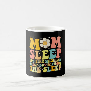 Caneca De Café Mãe Dorme Engraçado Dia de as mães Groovy Retro