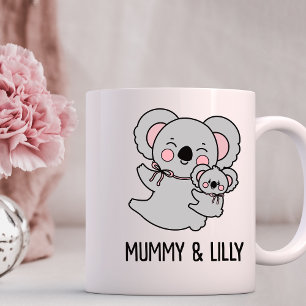 Caneca De Café Mãe e Bebê coala, Família de Correspondência Perso