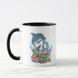 Caneca de Café Mãe e Bebê Golfinho Fofo