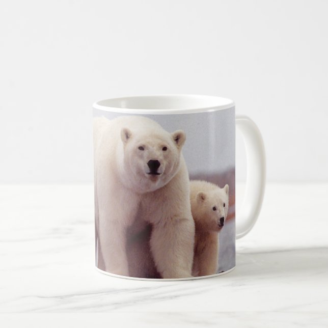 Caneca De Café Mãe e Cubs do urso polar (Frente Esquerda)