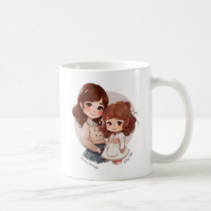 Caneca De Café Mãe e filha adoráveis personalizadas (2)