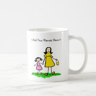 Caneca De Café Mãe e Filha Caracteres Familiares Mug