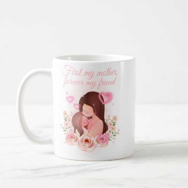 Caneca De Café Mãe e Filha, Nomes Personalizados (Esquerda)