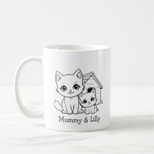 Caneca De Café Mãe e Gato Bonitinho, Família de Correspondência P