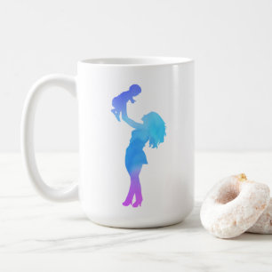 Caneca De Café Mãe e seu Bebê Aquarela