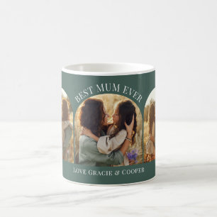 Caneca De Café Mãe elegante e multifoto do arco verde