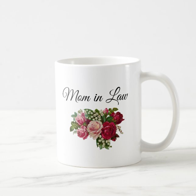 Caneca De Café Mãe em Direito Rosas Florais Buquê Mug (Direita)