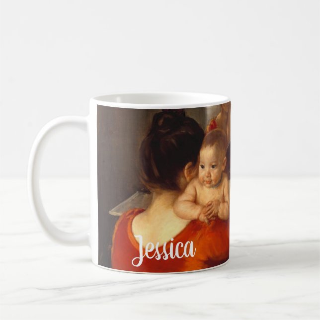 Caneca De Café Mãe em Vermelho com Filho (Esquerda)