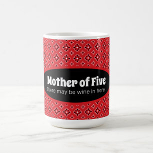 Caneca De Café Mãe Engraçada da Família Vermelha Bandana Personal