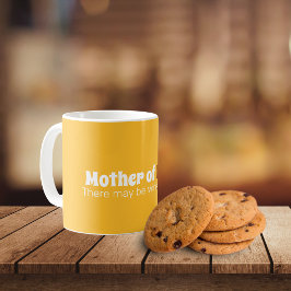 Caneca De Café Mãe Engraçada de Meninos Amarelo Brilhante