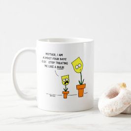 Caneca De Café Mãe Engraçada Filha Humor Tulipas Amarelas