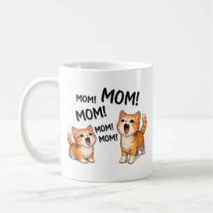 Caneca De Café MÃE engraçada! MÃE! MÃE Gatinhos Laranja Tabby