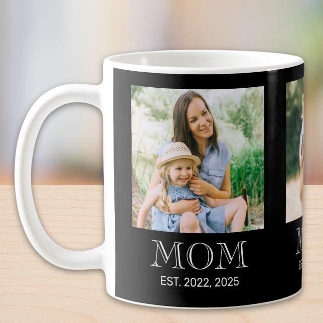Caneca De Café Mãe Estabeleceu 3 Foto Preto  (Criador carregado)