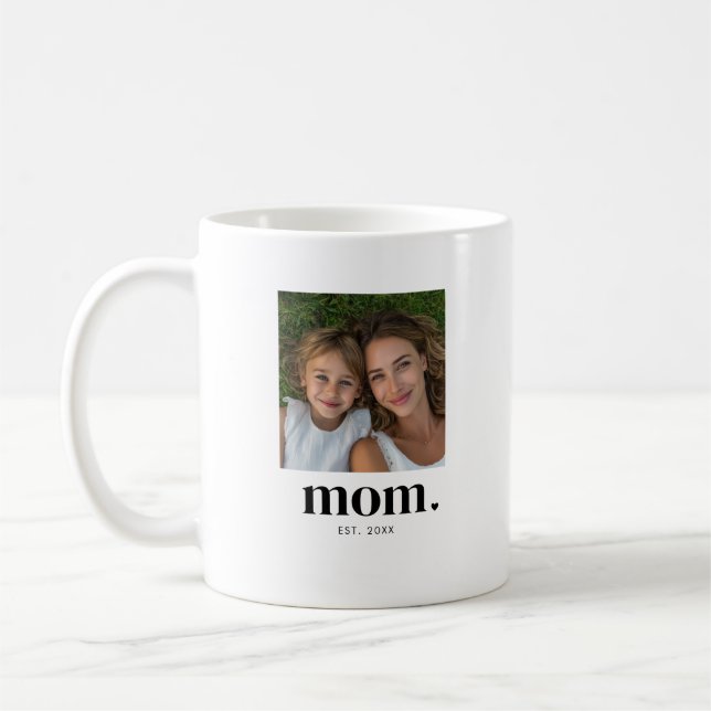 Caneca De Café Mãe Estabeleceu Moderno Preto 2 Foto  (Esquerda)