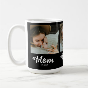 Caneca De Café Mãe Estabeleceu Moderno Script Negrito Preto 3 Fot