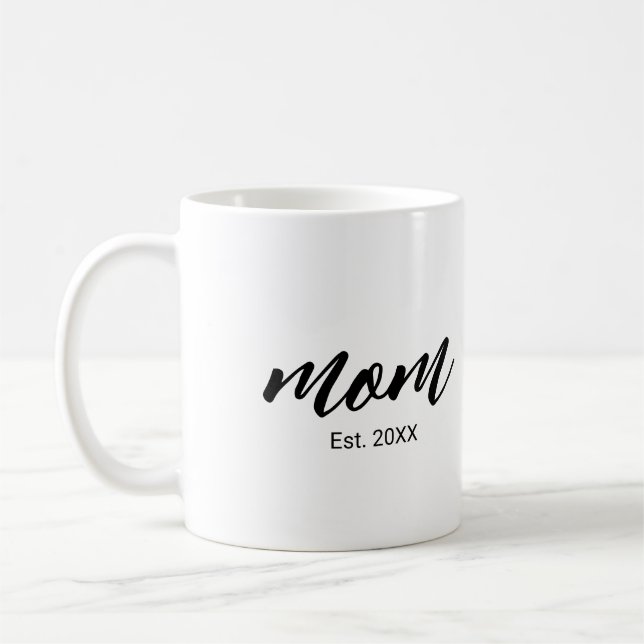 Caneca De Café Mãe Estabeleceu Novo Roteiro de Mãe Presente (Esquerda)