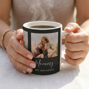 Caneca De Café Mãe Estabeleceu Roteiro de Foto Elegante Preto
