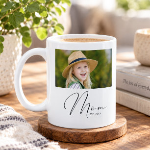 Caneca De Café Mãe Estabeleceu Roteiro Foto Branca Nova Mãe
