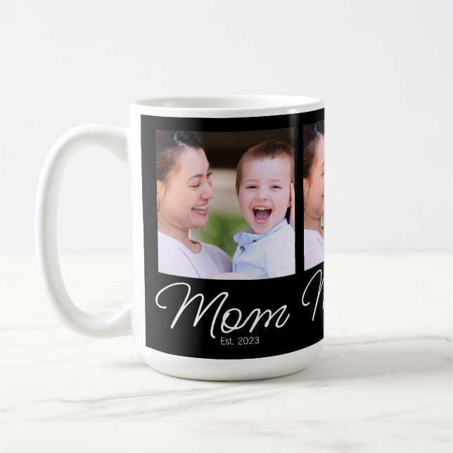 Caneca De Café Mãe Estabeleceu Roteiro Foto Preta (Esquerda)