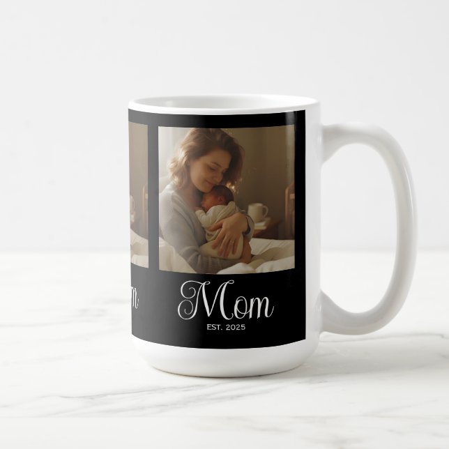 Caneca De Café Mãe Estabeleceu Roteiro Preto 3 Foto (Direita)