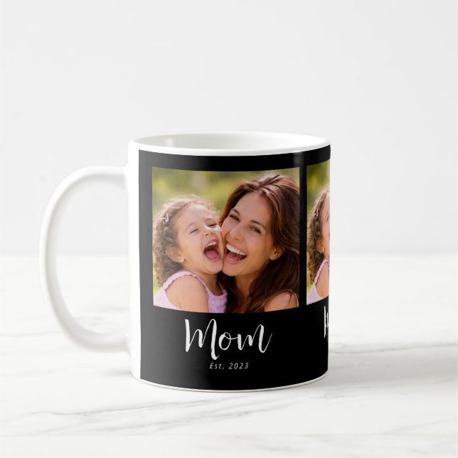Caneca De Café Mãe Estabeleceu Roteiro Preto 3 Foto (Esquerda)